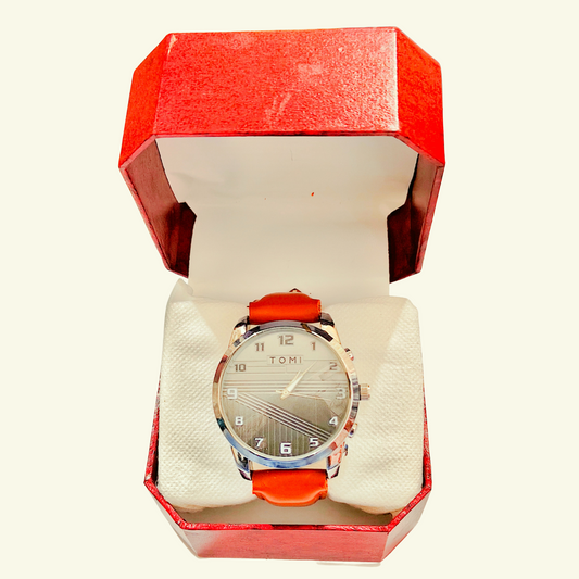 TOMI T-045 Men's Luxury Quartz Watch with Day & Date – Leather Strap