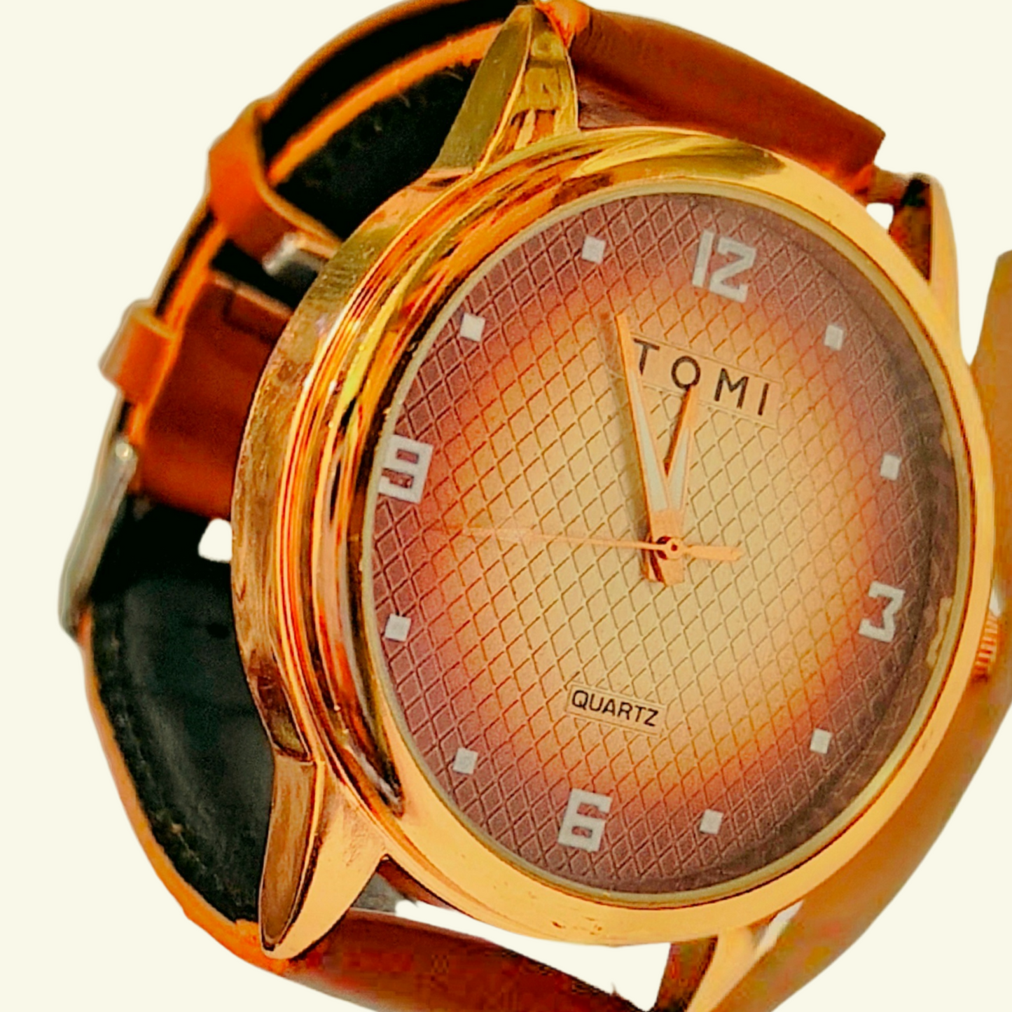 TOMI T-045 Men's Luxury Quartz Watch with Day & Date – Leather Strap